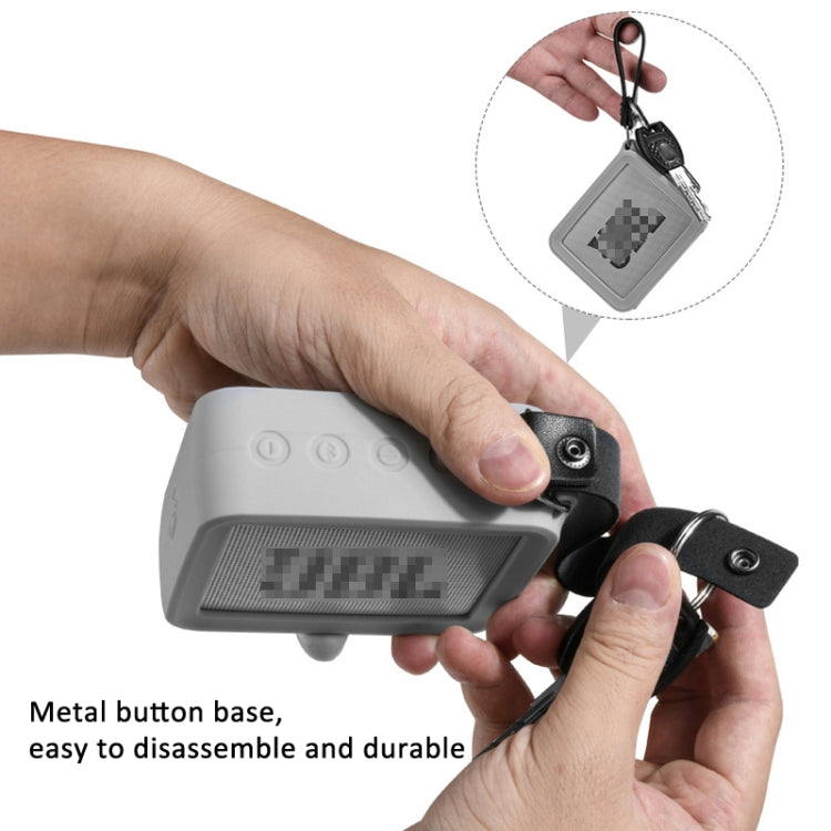 For JBL GO 2 Speaker Silicone Cover with PU Hand Strap Anti-lost Audio Protective Case, Silicone Cover Red, Silicone Cover Black, Silicone Cover Gray