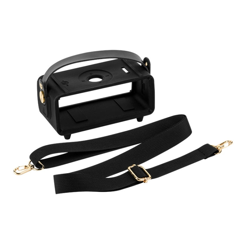 For Marshall Emberton II Speaker Silicone Protective Cover with Shoulder Strap Carrying Case, Carrying Case Black, Carrying Case Beige