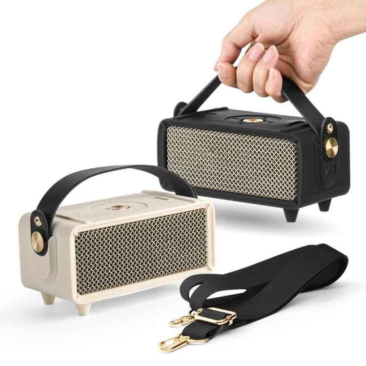 For Marshall Emberton II Speaker Silicone Protective Cover with Shoulder Strap Carrying Case, Carrying Case Black, Carrying Case Beige