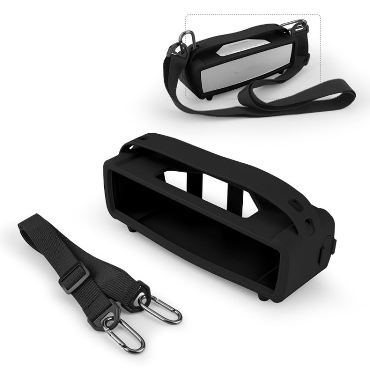 For Bose SoundLink Mini 1/2 Speaker Silicone Cover With Shoulder Strap Carrying Case, Silicone Cover Black, Silicone Cover Gray, Silicone Cover Blue
