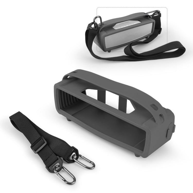 For Bose SoundLink Mini 1/2 Speaker Silicone Cover With Shoulder Strap Carrying Case, Silicone Cover Black, Silicone Cover Gray, Silicone Cover Blue