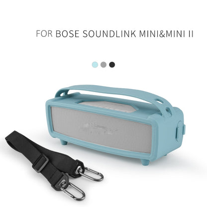 For Bose SoundLink Mini 1/2 Speaker Silicone Cover With Shoulder Strap Carrying Case, Silicone Cover Black, Silicone Cover Gray, Silicone Cover Blue