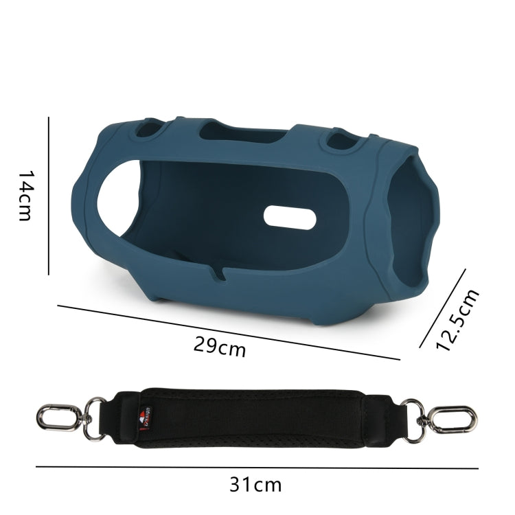 For JBL Xtreme 4 Speaker Silicone Case with Decompression Carrying Strap Portable Protective Shell, With Handle Green, With Handle Black, With Handle Blue