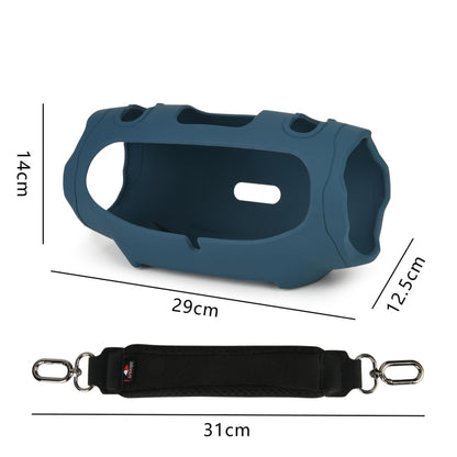 For JBL Xtreme 4 Speaker Silicone Case with Decompression Carrying Strap Portable Protective Shell, With Handle Green, With Handle Black, With Handle Blue