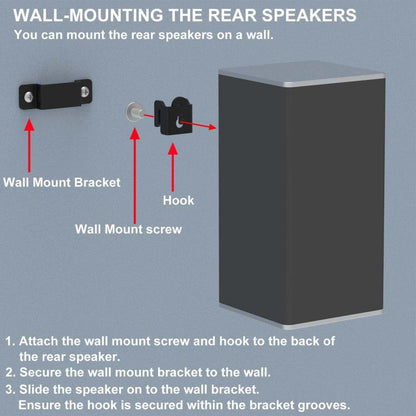 Universal Speaker Soundbar Wall Mount Metal Storage Rack, TX-8