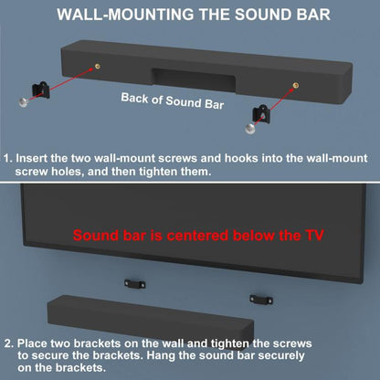 Universal Speaker Soundbar Wall Mount Metal Storage Rack, TX-8