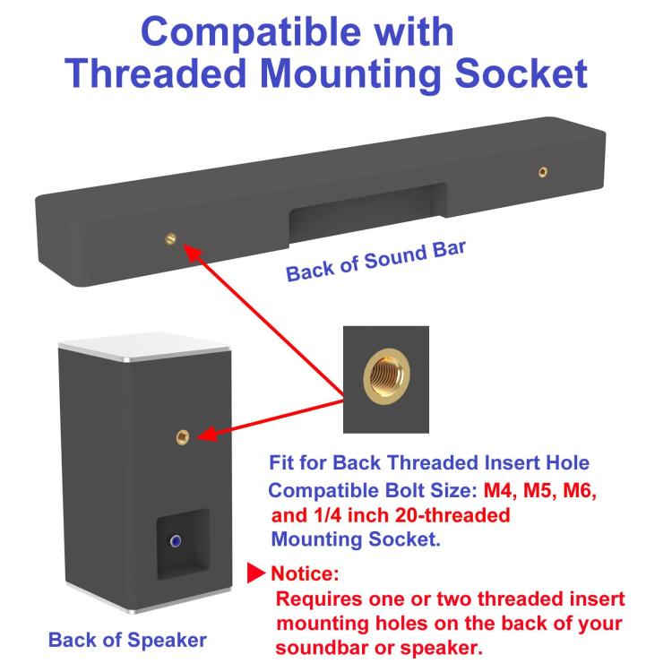 Universal Speaker Soundbar Wall Mount Metal Storage Rack, TX-8