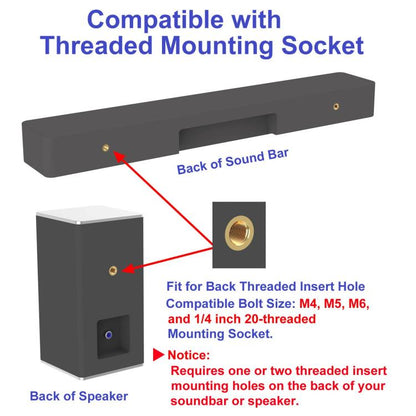 Universal Speaker Soundbar Wall Mount Metal Storage Rack, TX-8