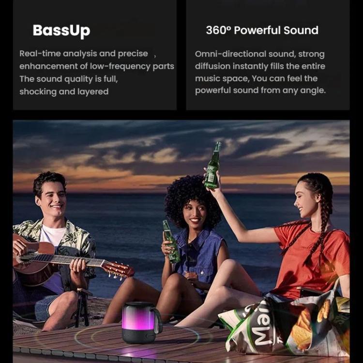 ANKER A3136 Soundcore Glow Mini Neon Subwoofer Wireless Bluetooth Small Speaker, A3136