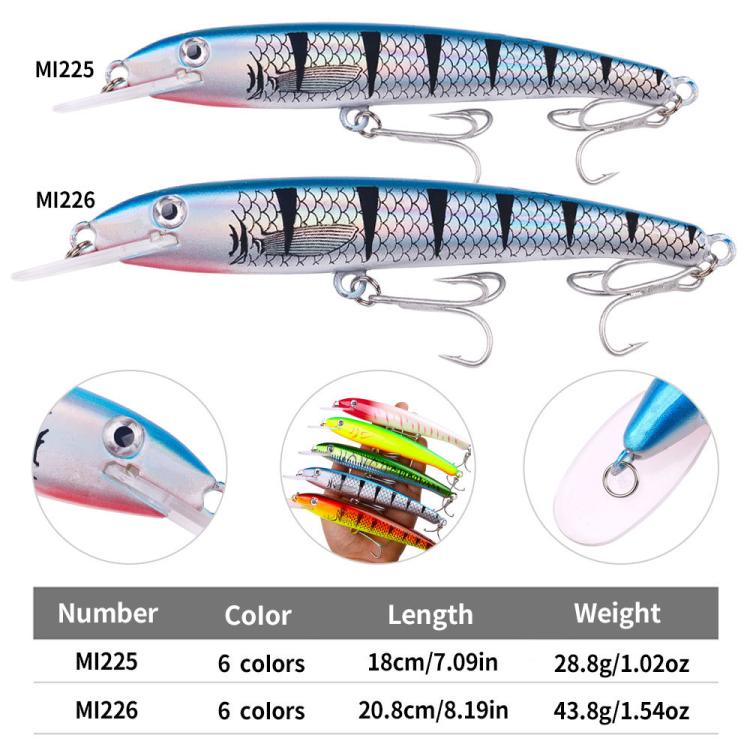 HENGJIA MI226 Deep Diving Mino False Bait Fishing Bionic Road Lure, No.1, No.2, No.3, No.4, No.5, No.6