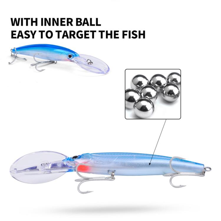 PROBEROS DW627 Long-Distance Casting Large Minnow Lure Fishing Bionic Bait, A, B, C, D, E, F, G, H, I, J