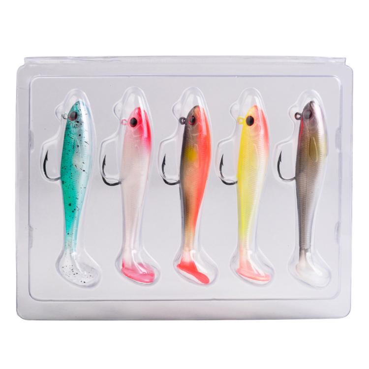 5pcs / Set T-Tail Lua False Bait Single Hook Full Swimming Submerged Imitation Soft Lure, PROBEROS DW6092N6A, PROBEROS DW6092N12A, PROBEROS DW6092N6B