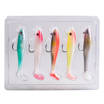 5pcs / Set T-Tail Lua False Bait Single Hook Full Swimming Submerged Imitation Soft Lure, PROBEROS DW6092N6A, PROBEROS DW6092N12A, PROBEROS DW6092N6B