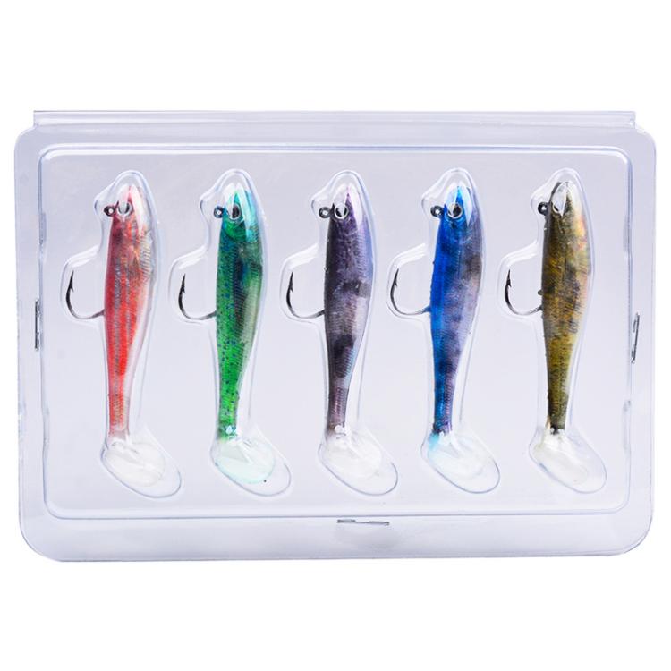 5pcs / Set T-Tail Lua False Bait Single Hook Full Swimming Submerged Imitation Soft Lure, PROBEROS DW6092N6A, PROBEROS DW6092N12A, PROBEROS DW6092N6B