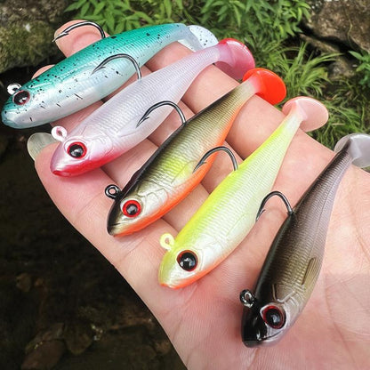 5pcs / Set T-Tail Lua False Bait Single Hook Full Swimming Submerged Imitation Soft Lure, PROBEROS DW6092N6A, PROBEROS DW6092N12A, PROBEROS DW6092N6B