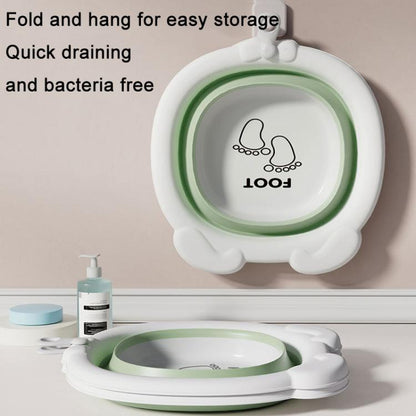 Children Silicone Folding Washbasin Portable Thickened Hangable Butt Washbasin For Babies, Blue-Bunny, Gray-Bunny, Green-Bunny, White Green-Monkey, White Orange-Monkey, White Gray-Monkey