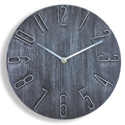 12 Inch Frameless Minimalist Wall Clock Silent Modern Quartz Clock for Living Room, Bedroom, Kitchen, White, Black, Wood Grain, Blue Gray, Gold Bronze, Retro Silver, Black Gold